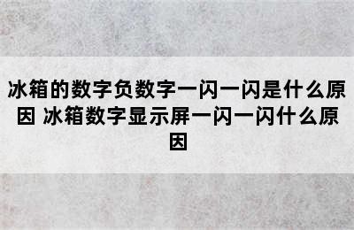 冰箱的数字负数字一闪一闪是什么原因 冰箱数字显示屏一闪一闪什么原因